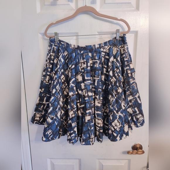 Anthropologie Size 14 Blue Print Skirt - Picture 1 of 3